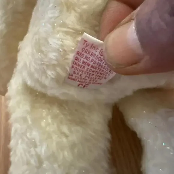 Ty Beanie Buddy Halo II The Angel Bear Large 14" White Sparkle Gold Wings - Picture 6 of 6